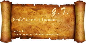 Gráczer Tivadar névjegykártya
